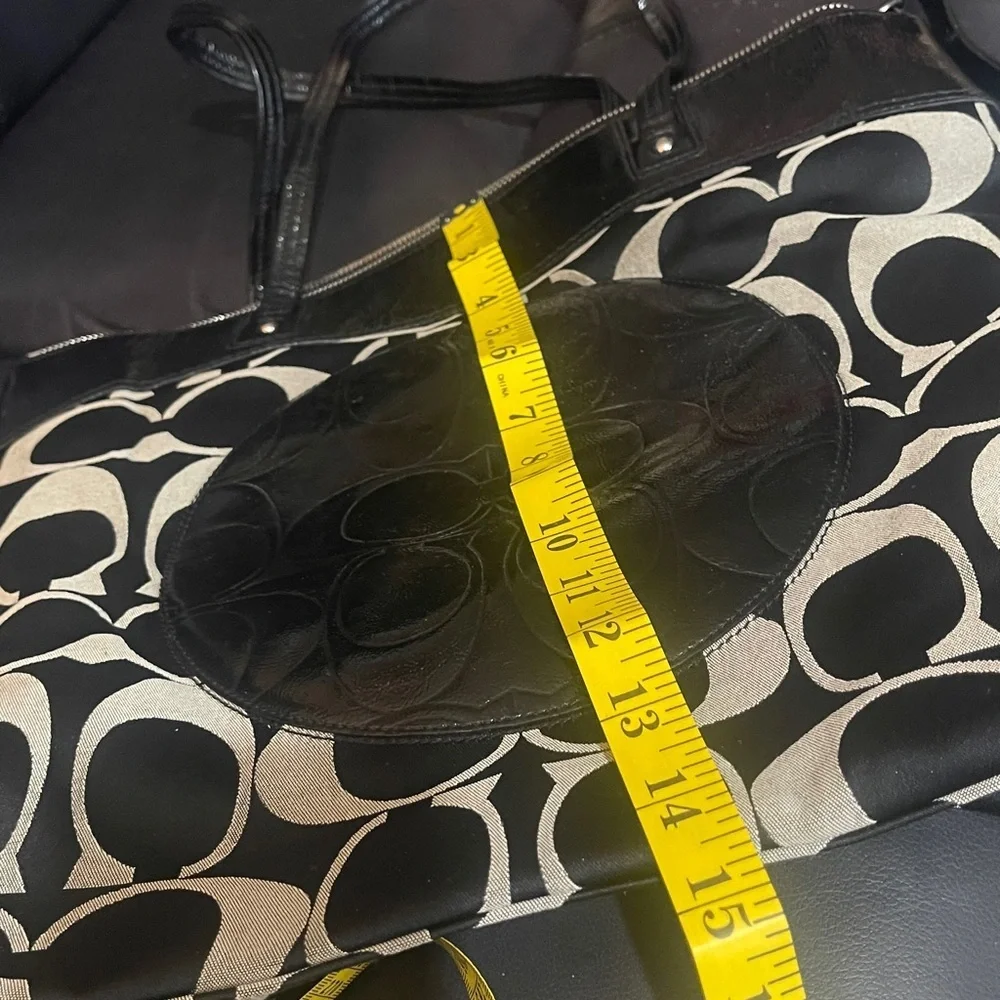 Coach Signature Black and Cream Tote - Picture 5 of 11